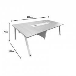 Conference table Armadi pakoworld in gray-white shade 200x120x75cm