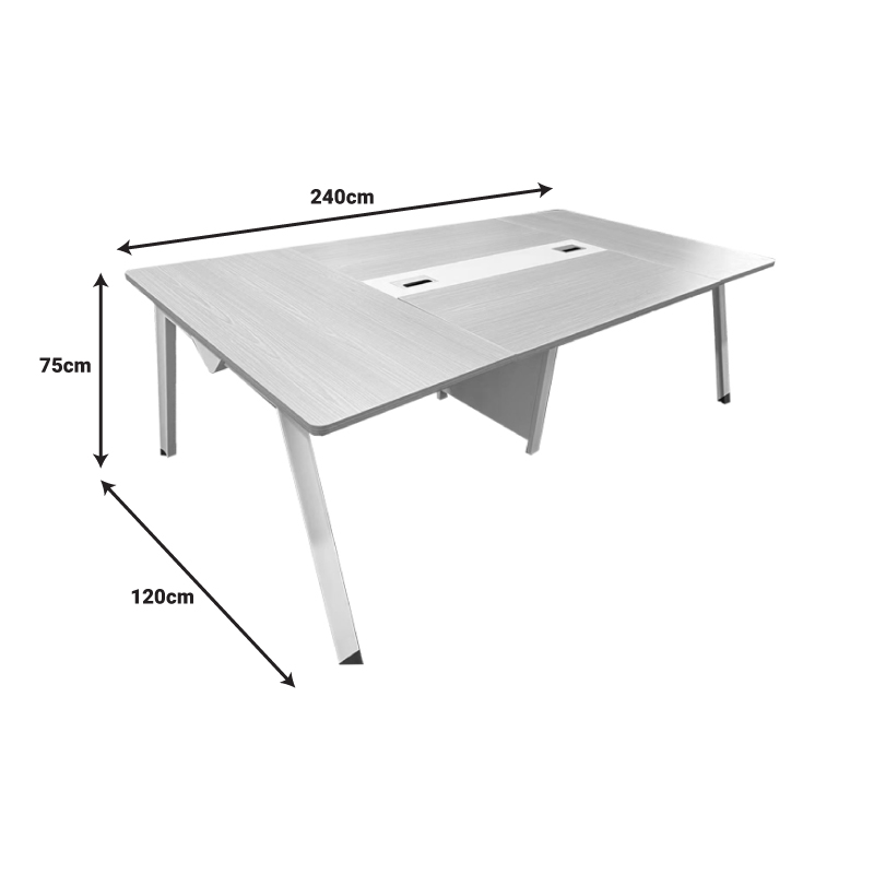 Conference table Armadi pakoworld in gray-white shade 240x120x75cm