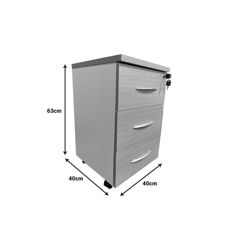 Armadi pakoworld desk drawer on wheels in gray-white shade 40x40x55cm