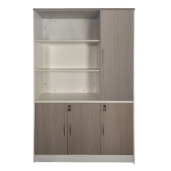 Office bookcase Armadi pakoworld in grey-white color 120x40x200cm