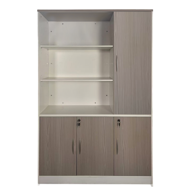 Office bookcase Armadi pakoworld in grey-white color 120x40x200cm