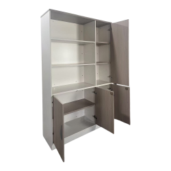 Office bookcase Armadi pakoworld in grey-white color 120x40x200cm