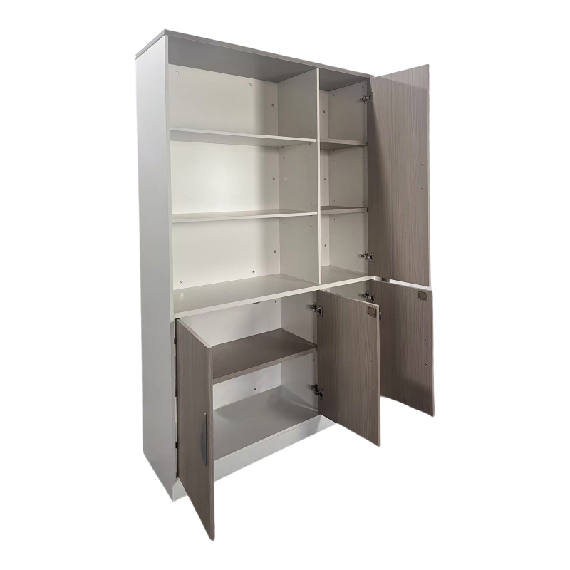 Office bookcase Armadi pakoworld in grey-white color 120x40x200cm