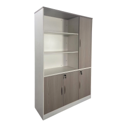 Office bookcase Armadi pakoworld in grey-white color 120x40x200cm