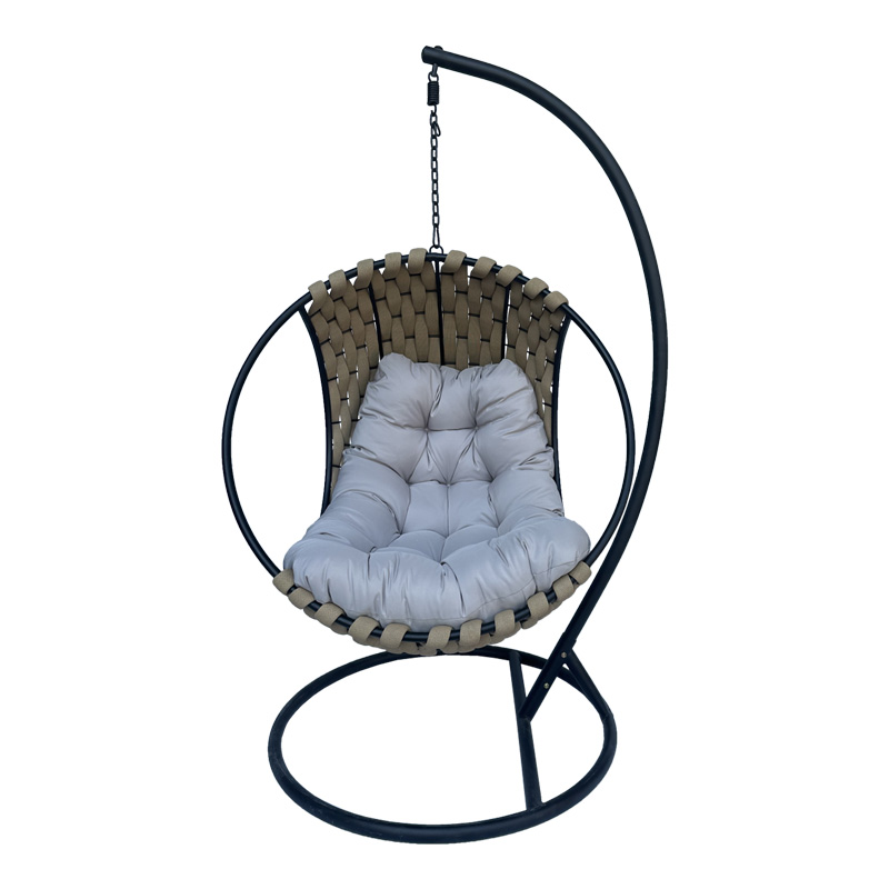 Makito pakoworld swing nest with black metal base - pvc in beige- grey color 100x105x195cm