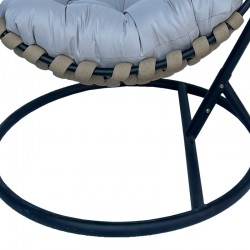 Makito pakoworld swing nest with black metal base - pvc in beige- grey color 100x105x195cm