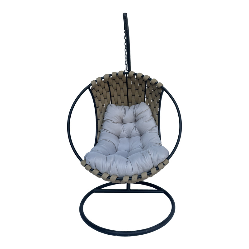 Makito pakoworld swing nest with black metal base - pvc in beige- grey color 100x105x195cm