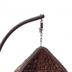 Varur pakoworld swing nest with brown metal base - pe rattan in brown- black color 120x105x195cm