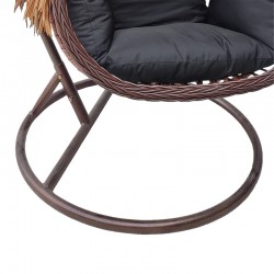 Varur pakoworld swing nest with brown metal base - pe rattan in brown- black color 120x105x195cm