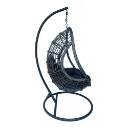 Cungo pakoworld swing nest with metal base - pe rattan in grey color 125x105x195cm