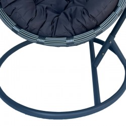 Cungo pakoworld swing nest with metal base - pe rattan in grey color 125x105x195cm