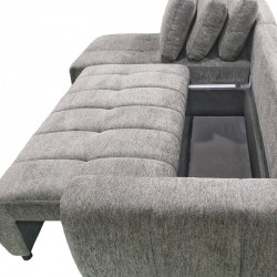 Right corner sofa-bed Vivad pakoworld fabric in anthracite color 275x164x91cm