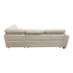 Corner sofa left corner Camile pakoworld beige fabric 270x174x95cm