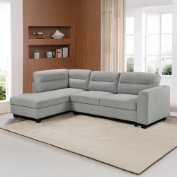 Corner sofa right corner Camile pakoworld dark grey fabric 270x174x95cm