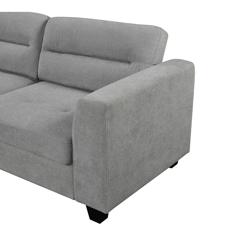 Corner sofa right corner Camile pakoworld dark grey fabric 270x174x95cm