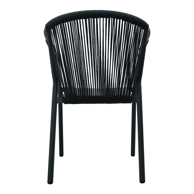 Aluminum armchair Convince pakoworld stackable with grey  frame-textilene-pe rattan 56x63x82cm