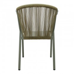 Convince aluminum armchair pakoworld stackable with brown frame-textilene-pe rattan 56x63x82cm