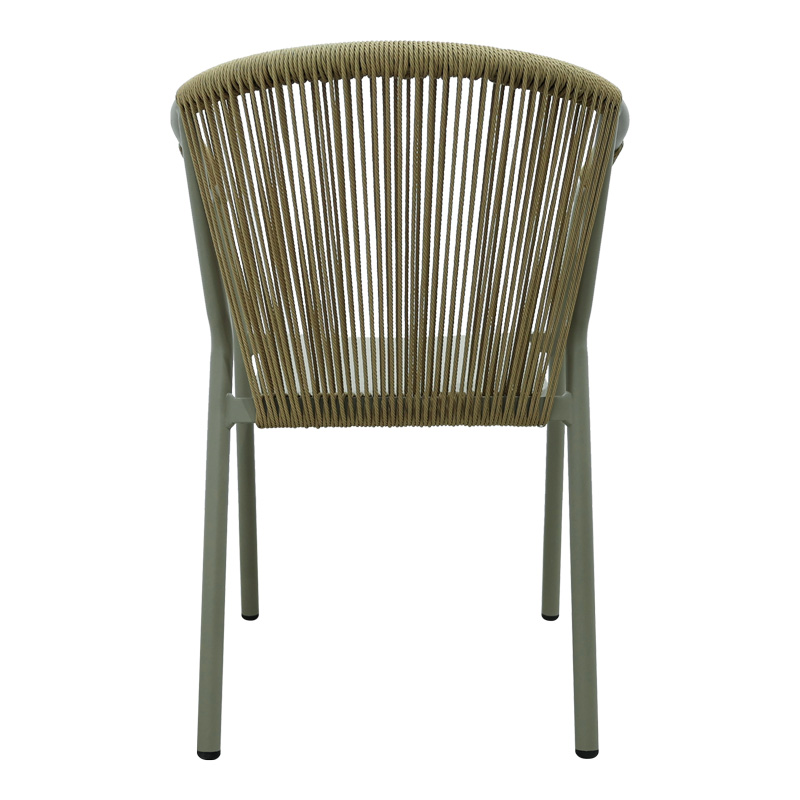 Convince aluminum armchair pakoworld stackable with brown frame-textilene-pe rattan 56x63x82cm