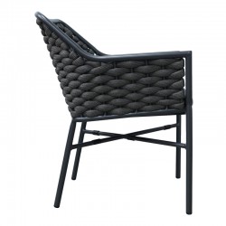 Ortegia pakoworld stackable aluminum-pp armchair with gray frame and cushion 57x62x82cm