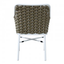 Ortegia pakoworld stackable aluminum-pp armchair with white frame and cushion 57x62x82cm