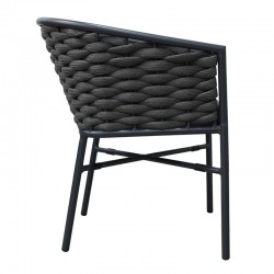 Aluminum-pp armchair Noevo pakoworld stackable with gray frame and cushion 57x62x77cm