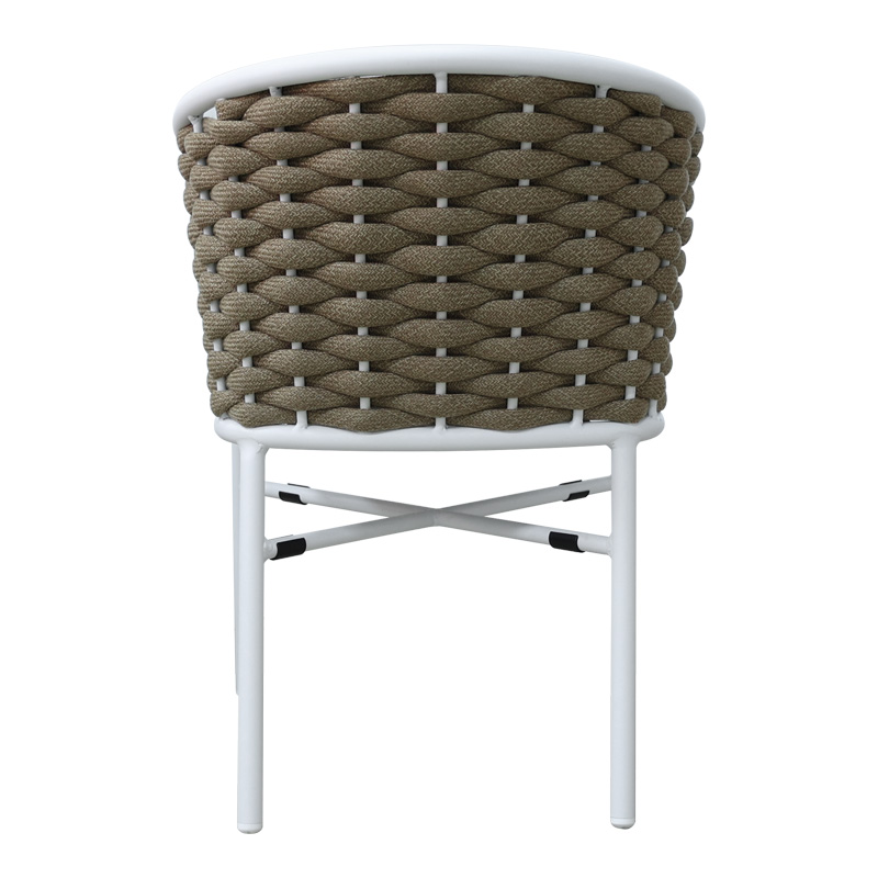 Aluminum-pp armchair Noevo pakoworld stackable with white frame and cushion 57x62x77cm