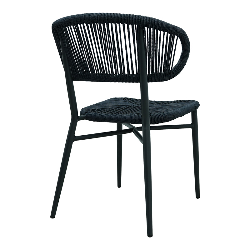 Aluminum-pe rattan chair Agus pakoworld stackable in gray shade 55x63x77cm