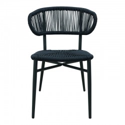 Aluminum-pe rattan chair Agus pakoworld stackable in gray shade 55x63x77cm