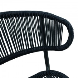 Aluminum-pe rattan chair Agus pakoworld stackable in gray shade 55x63x77cm