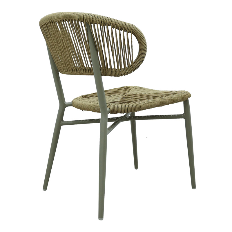 Aluminum-pe rattan chair Agus pakoworld stackable in brown shade 55x63x77cm