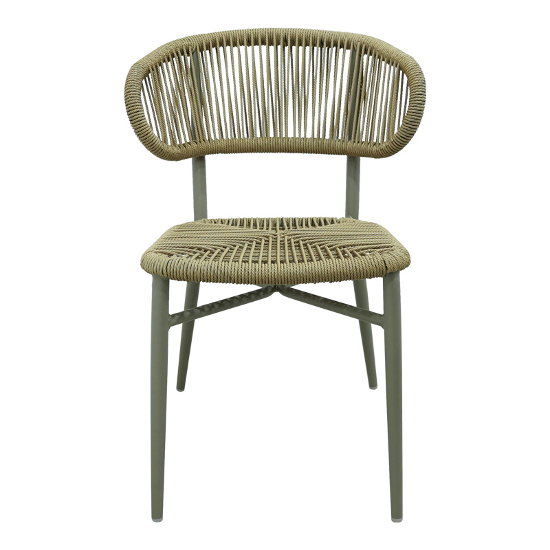 Aluminum-pe rattan chair Agus pakoworld stackable in brown shade 55x63x77cm