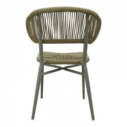 Aluminum-pe rattan chair Agus pakoworld stackable in brown shade 55x63x77cm