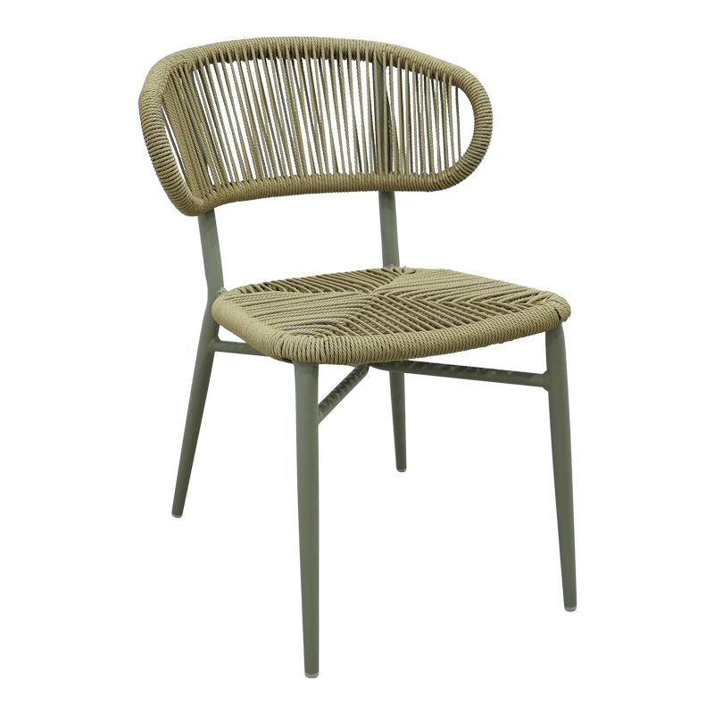 Aluminum-pe rattan chair Agus pakoworld stackable in brown shade 55x63x77cm