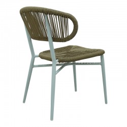 Aluminum-pe rattan chair Agus pakoworld stackable in white shade 55x63x77cm