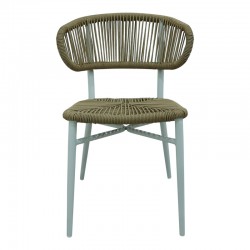 Aluminum-pe rattan chair Agus pakoworld stackable in white shade 55x63x77cm