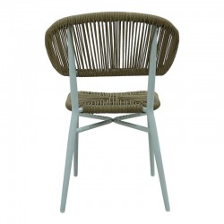 Aluminum-pe rattan chair Agus pakoworld stackable in white shade 55x63x77cm