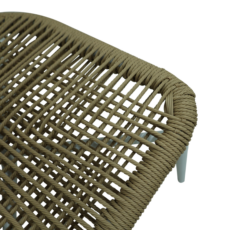 Aluminum-pe rattan chair Agus pakoworld stackable in white shade 55x63x77cm