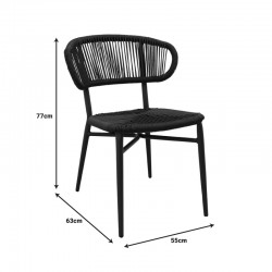 Aluminum-pe rattan chair Agus pakoworld stackable in white shade 55x63x77cm