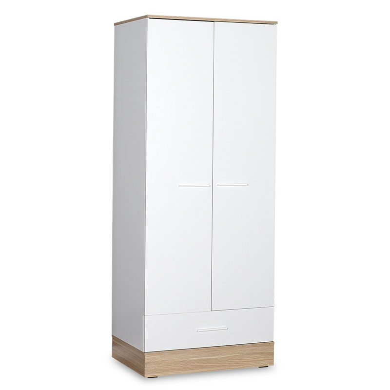 Wardrobe Prue pakoworld with 2 doors in white-sonoma colour 80x52x198cm