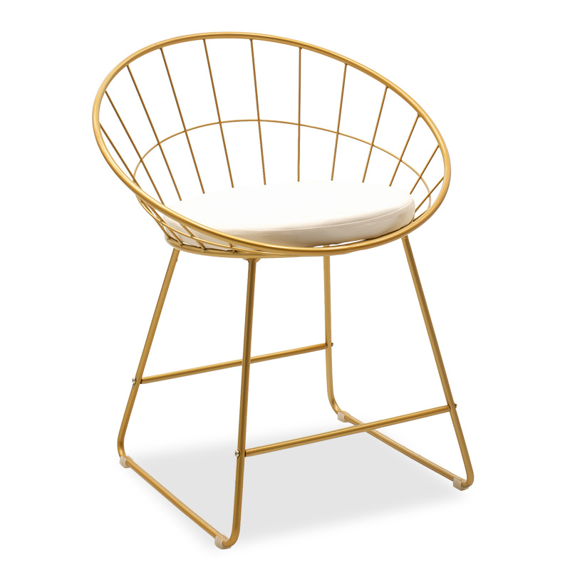 Seth pakoworld chair golden metal wire with white pvc cushion