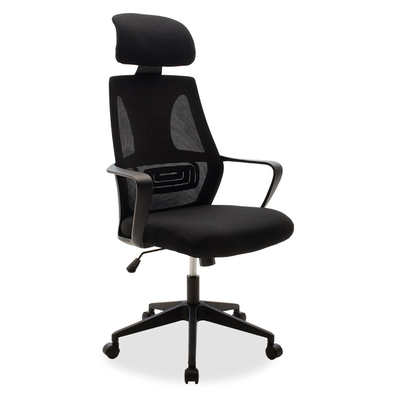 Manager office chair Dolphin pakoworld with fabric mesh in black colour