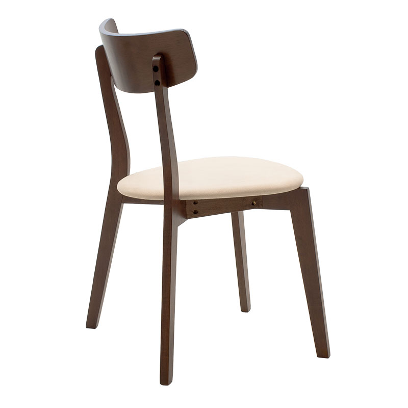 Chair Toto pakoworld beige fabric-walnut rubberwood leg
