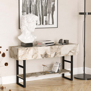 Console table Vien pakoworld ivory marble melamine 139xx43x76cm