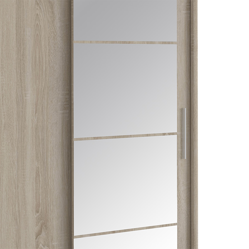Wardrobe with 2 sliding doors Elodie pakoworld with mirror sonoma 160x61x216cm