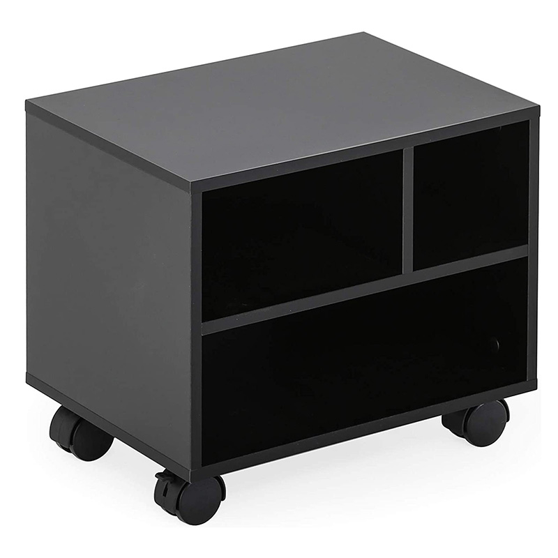 Office side table with wheels Bronte pakoworld black 40x40x35cm κυπρος