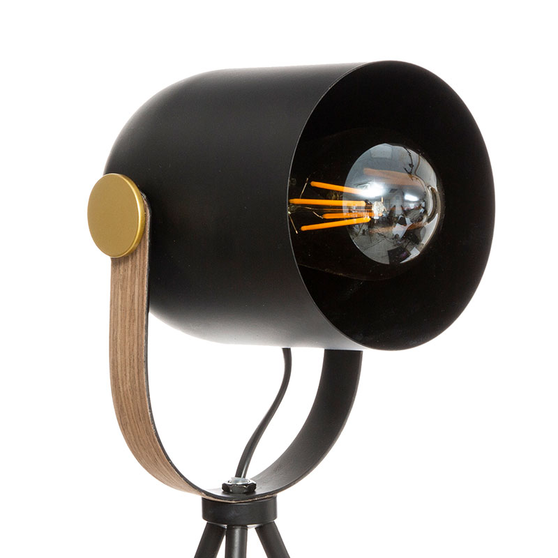 Bil pakoworld Ε27 table lamp black-golden 18x16x45cm