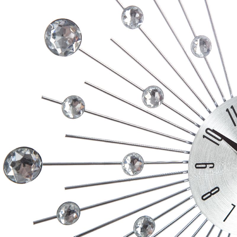 Clock PWD-0080  pakoworld metal silver D33x3.5cm