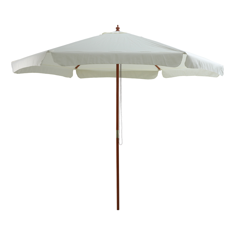 Professional umbrella Trigo pakoworld single piece wooden-fabric ivory D3m