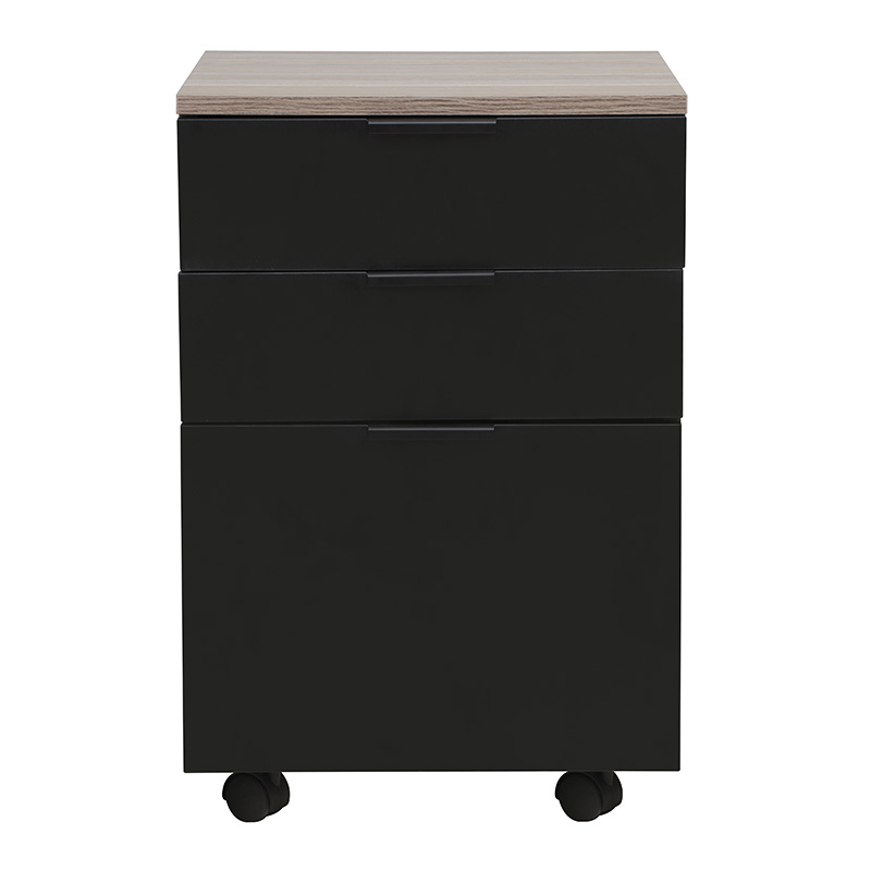 Wheeled chest of drawers Alok pakoworld black-walnut 40x40x60cm κυπρος